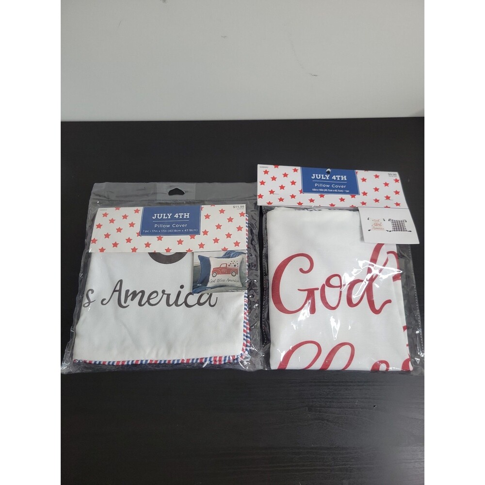 Pair of patriotic pillow covers